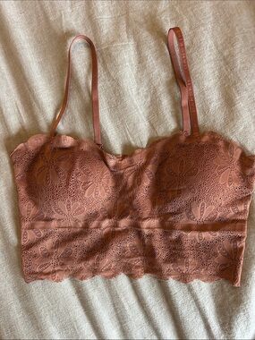Danskin Rosewood Lace Floral Bandeau Bralette